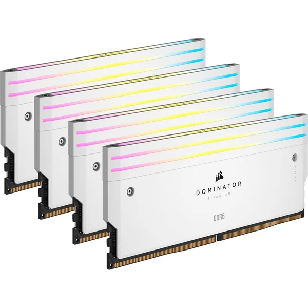 Foto 2 van Corsair Dominator Titanium RGB 64 GB DDR5-6400 (4x 16 GB) werkgeheugen (Wit, CL32)