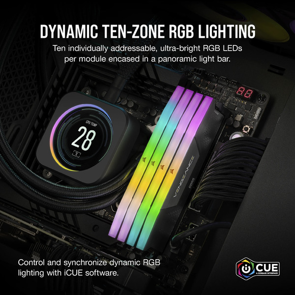 Foto 6 van Corsair Vengeance RGB 32 GB DDR5-6000 (2x 16 GB) werkgeheugen (Zwart, CL38)