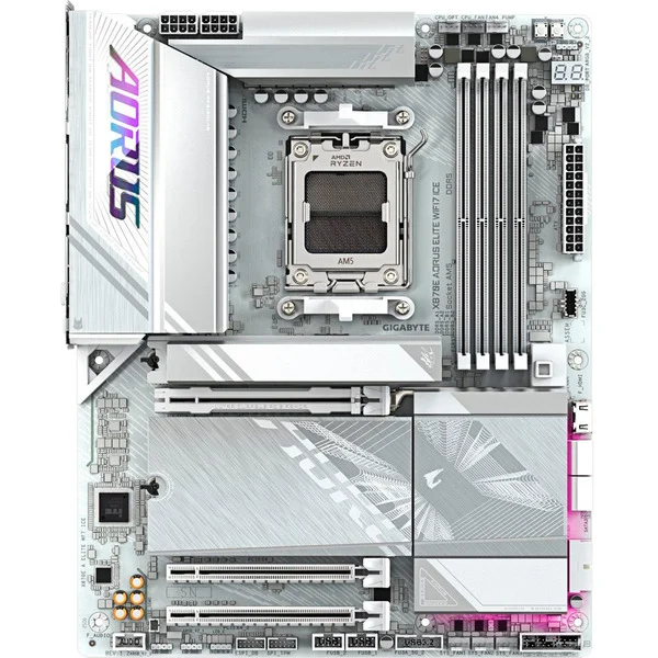 Foto 2 van GIGABYTE X870E AORUS ELITE WIFI7 ICE socket AM5 moederbord