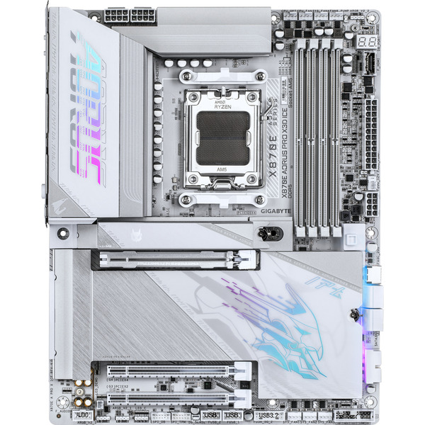 Foto 2 van GIGABYTE X870E AORUS PRO X3D ICE socket AM5 moederbord