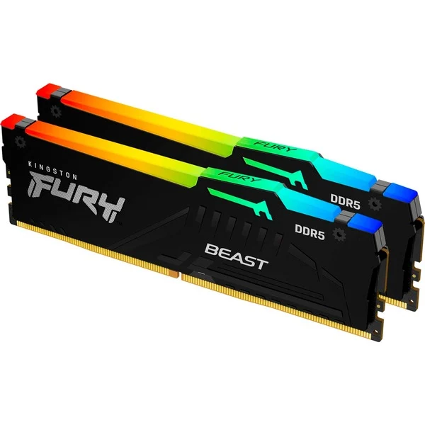 Foto 2 van Kingston FURY Beast RGB 64 GB DDR5-6000 (2x 32 GB) werkgeheugen (Zwart, CL30)
