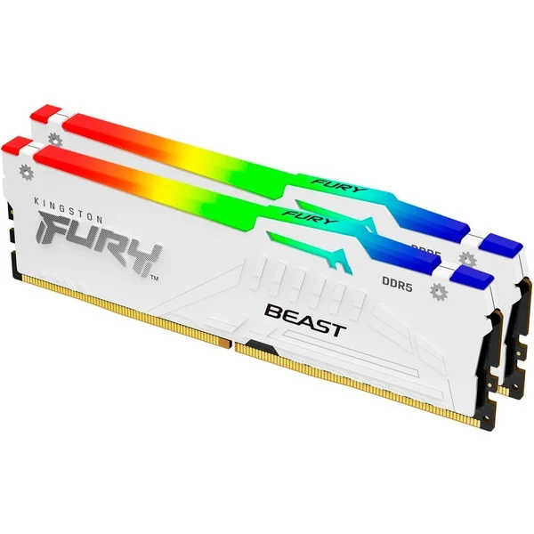 Foto 2 van Kingston FURY Beast RGB 64 GB DDR5-6000 (2x 32 GB) werkgeheugen (Wit, CL30)