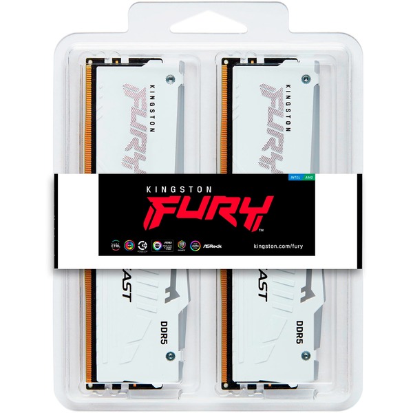 Foto 3 van Kingston FURY Beast RGB 64 GB DDR5-6000 (2x 32 GB) werkgeheugen (Wit, CL30)
